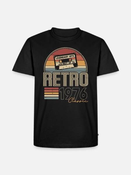 1976 Retro Vintage Jahrgang Geburtstag Geschenk - Herre Premium økologisk T-shirt - sort