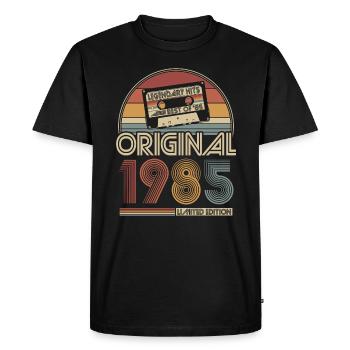 1985 Vintage Anniversaire Rétro Cadeau - T-shirt Premium bio Homme - noir - Devant - Nico (187cm)