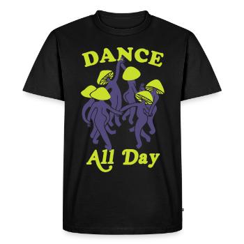 Danse toute la journée champignon drôle graphique - T-shirt Premium bio Homme - noir - Devant - Nico (187cm)
