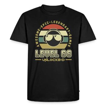 66 - T-shirt Premium bio Homme - noir - Devant - Nico (187cm)