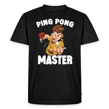 Tennis de table Ping-pong Tenue De tennis de table Joueur de tennis de table - T-shirt Premium bio Homme - noir - Devant - Nico (187cm)