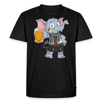 Cameroon Fan Elephant - Men's Premium Organic T-Shirt - black - Front - Nico (187cm)