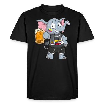 Ecuador Fan Elephant - Men's Premium Organic T-Shirt - black - Front - Nico (187cm)