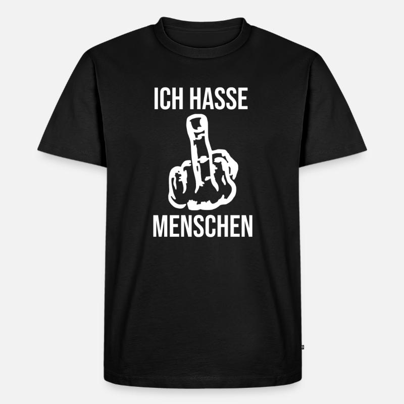 Ich hasse Menschen - Männer Premium Bio T-Shirt - Schwarz