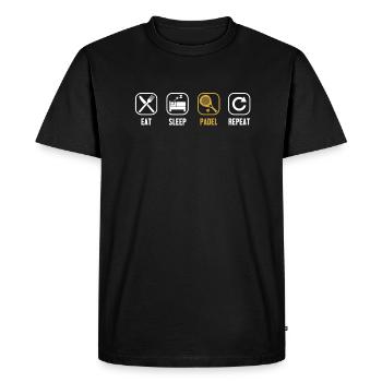Manger Dormir Padel Répéter Paddle Tennis Padel - T-shirt Premium bio Homme - noir - Devant - Nico (187cm)