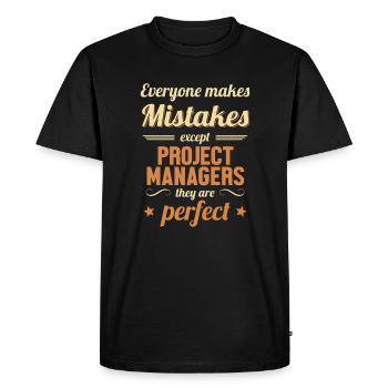 Les Chefs De Projet Sont De Parfaits Ingénieurs - T-shirt Premium bio Homme - noir - Devant - Nico (187cm)