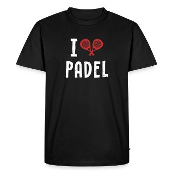 J'Aime Padel Padel Tennis Paddle Tennis Padel - T-shirt Premium bio Homme - noir - Devant - Nico (187cm)
