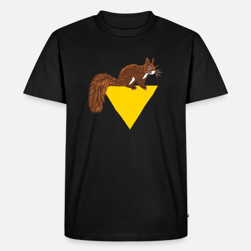 Squirrel Fuchshörnchen Grauhörnchen Eichhörnchen - Männer Premium Bio T-Shirt - Schwarz