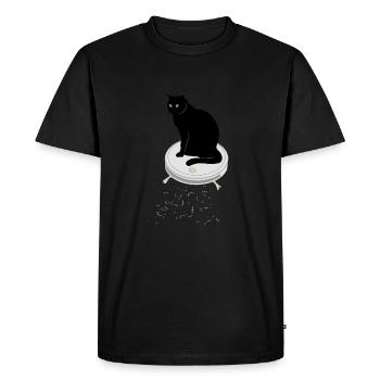 Cat Vacuum Cleaning Witch Cat Lovers Cat Daddy - Men's Premium Organic T-Shirt - black - Front - Nico (187cm)