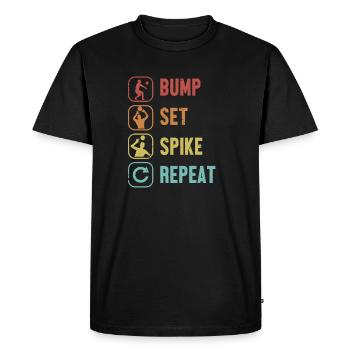 Bump Set Spike Repeat Volley-ballfreak Volley - T-shirt Premium bio Homme - noir - Devant - Nico (187cm)