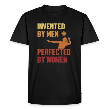 Invented by Men Perfected by Women Team Player - Men's Premium Organic T-Shirt - black - Front - Nico (187cm)