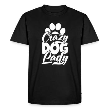 Crazy Dog Lady Mâle Quadrupède Wauwau - T-shirt Premium bio Homme - noir - Devant - Nico (187cm)