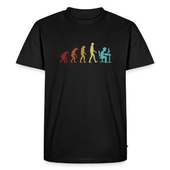 Programmeur Evolution Ingénieur logiciel Codeur - T-shirt Premium bio Homme - noir - Devant - Nico (187cm)