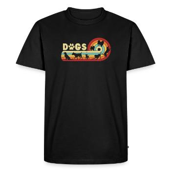 Wauwau Mâle Quadrupède Propriétaire de chien - T-shirt Premium bio Homme - noir - Devant - Nico (187cm)