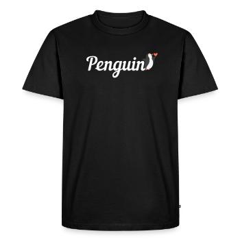Pingouin Texte Pingouin royal Pingouin empereur - T-shirt Premium bio Homme - noir - Devant - Nico (187cm)