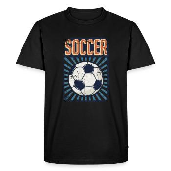Soccer Footballeur professionnel Dieu du football - T-shirt Premium bio Homme - noir - Devant - Nico (187cm)