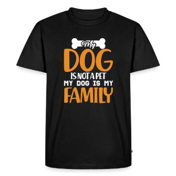 Mon chien est ma famille Mâle Quadrupède Wauwau - T-shirt Premium bio Homme - noir - Devant - Nico (187cm)