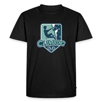 Climbing Logo Escalade de vitesse Escalade alpine - T-shirt Premium bio Homme - noir - Devant - Nico (187cm)