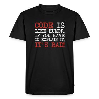 Code Explanation Coder Engineer Software Developer - Men's Premium Organic T-Shirt - black - Front - Nico (187cm)