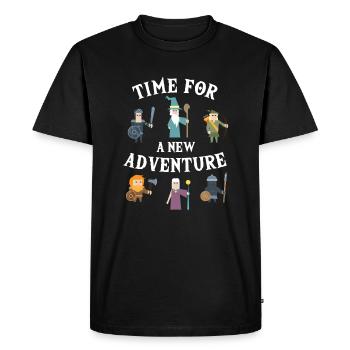 Time For New Adventure PnP RPG Jeu de rôle Pen - T-shirt Premium bio Homme - noir - Devant - Nico (187cm)