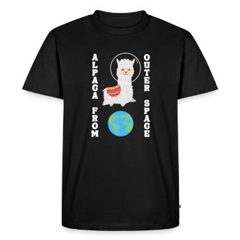 Alpaca From Outer Space Huacaya Pako Lama Alpaga - T-shirt Premium bio Homme - noir - Devant - Nico (187cm)