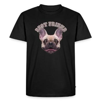 Best Friend Quadrupède Wauwau Chien Bouledogue - T-shirt Premium bio Homme - noir - Devant - Nico (187cm)
