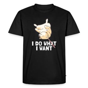 I Do What I Want Chien Quadrupède Wauwau Shiba Inu - T-shirt Premium bio Homme - noir - Devant - Nico (187cm)