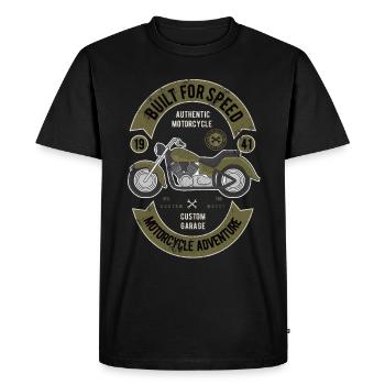 CHOPPER MOTO RAPIDE MOTIFS DE MOTARDS VINTAGE - T-shirt Premium bio Homme - noir - Devant - Nico (187cm)