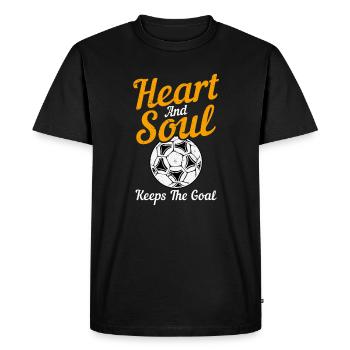 Heart And Soul Keeps The Goal Goal Keeper Futbol - Men's Premium Organic T-Shirt - black - Front - Nico (187cm)