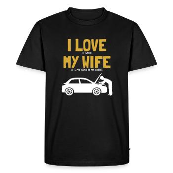 I love my Wife Mechanic Automotive Technician - Men's Premium Organic T-Shirt - black - Front - Nico (187cm)
