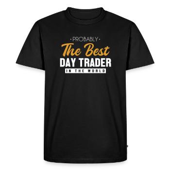 Best Day Trader World Bull Bear Day Trader Stock - Men's Premium Organic T-Shirt - black - Front - Nico (187cm)