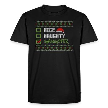 Noël Humour Drôle Gentil Vilain Gangster - T-shirt Premium bio Homme - noir - Devant - Nico (187cm)