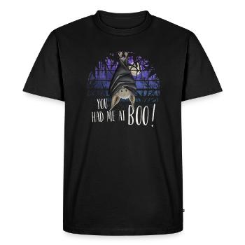 You Had Me At Boo! Hanging Spooky Bat - Men's Premium Organic T-Shirt - black - Front - Nico (187cm)