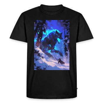 Wolf Anime Manga Fantasy - Men's Premium Organic T-Shirt - black - Front - Nico (187cm)