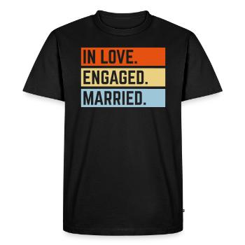 Dans Love. Engaged. Married. (Wedding Marriage / 3C) - T-shirt Premium bio Homme - noir - Devant - Nico (187cm)