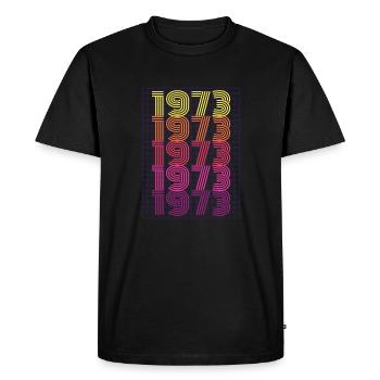 1973 Né - né en 1973 - T-shirt Premium bio Homme - noir - Devant - Nico (187cm)