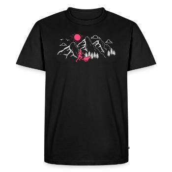Canicross Cross Country Run with Dog Canicross Run - Men's Premium Organic T-Shirt - black - Front - Nico (187cm)