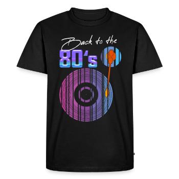 Années 80 Idée Idée Cadeau Humour 1980-89 - T-shirt Premium bio Homme - noir - Devant - Nico (187cm)