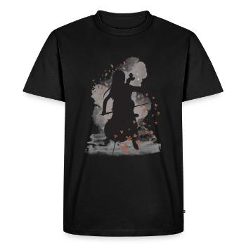 Violoncelle, violoncelle, musique, mercredi, série - T-shirt Premium bio Homme - noir - Devant - Nico (187cm)