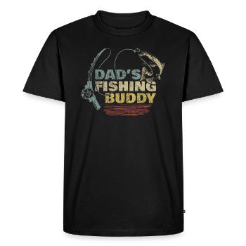 Pêcheur à la ligne Papa Fils Papa Compagnon De Pêche Papa - T-shirt Premium bio Homme - noir - Devant - Nico (187cm)