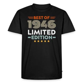 Retro 1946 Vintage Gift 78th Birthday 78 Years - Men's Premium Organic T-Shirt - black - Front - Nico (187cm)