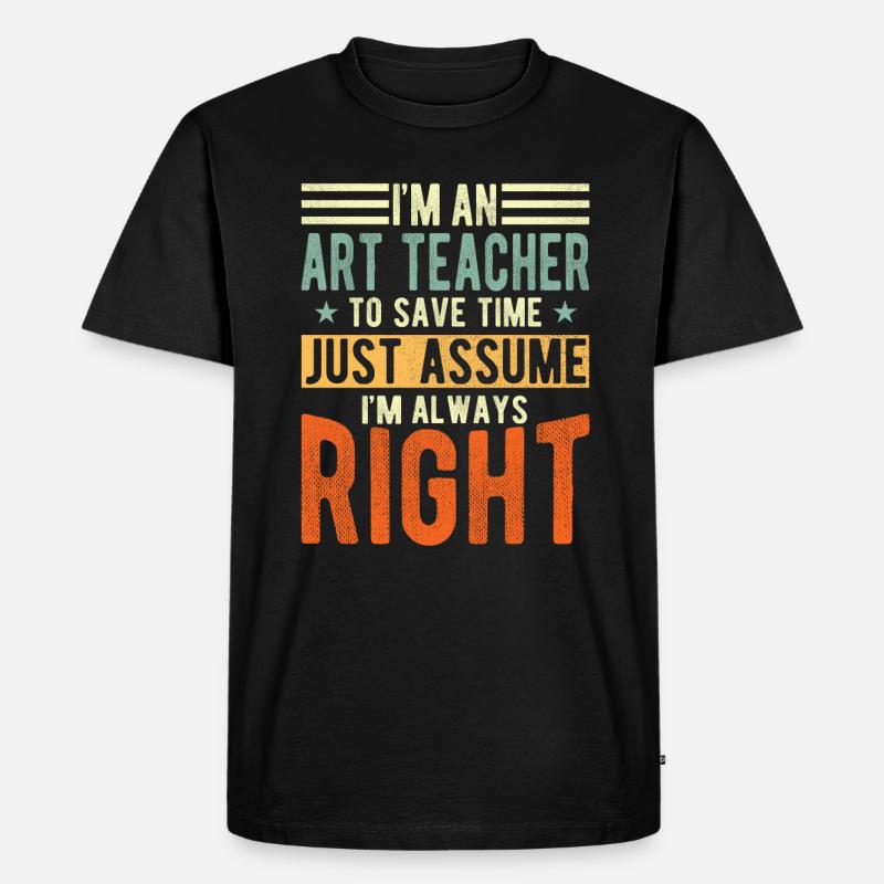 Kunstlehrer - Männer Premium Bio T-Shirt - Schwarz