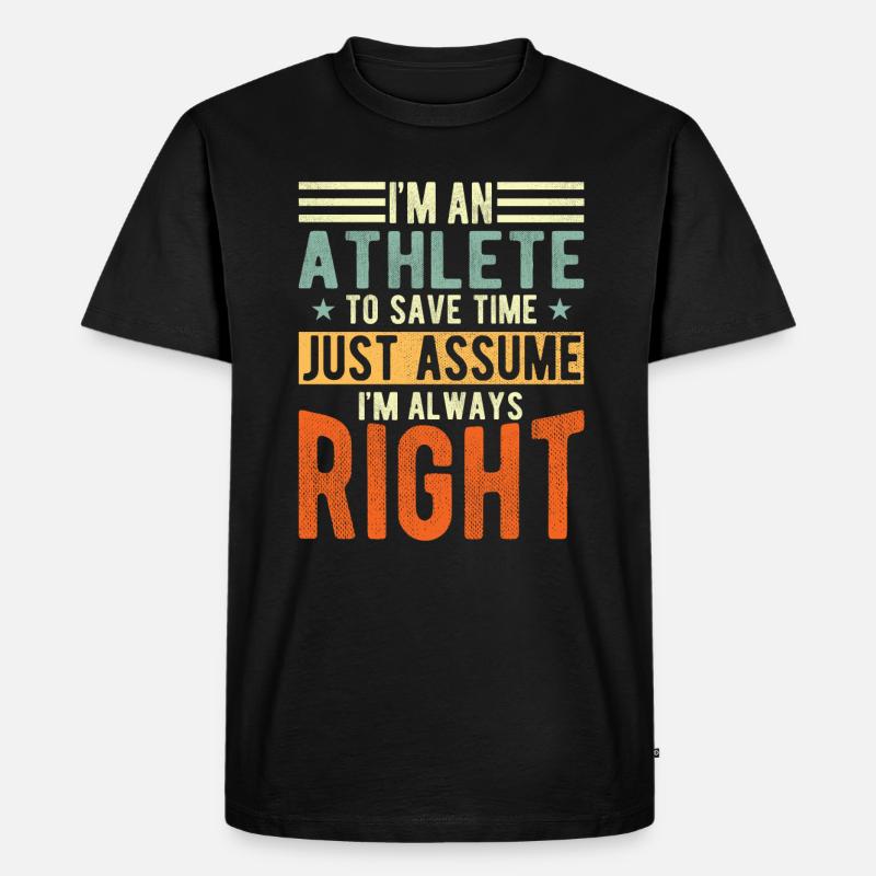 Athlet - Männer Premium Bio T-Shirt - Schwarz