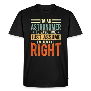 Astronome - T-shirt Premium bio Homme - noir - Devant - Nico (187cm)