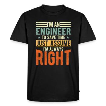 Technician - Men's Premium Organic T-Shirt - black - Front - Nico (187cm)
