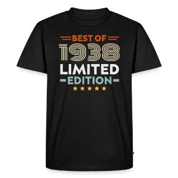 Retro 1938 Vintage Cadeau 86e Anniversaire 86 Ans - T-shirt Premium bio Homme - noir - Devant - Nico (187cm)