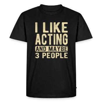 Agir en disant - T-shirt Premium bio Homme - noir - Devant - Nico (187cm)