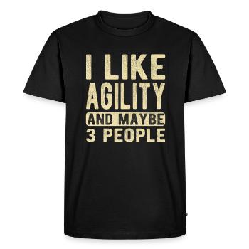 Agility Saying - Men's Premium Organic T-Shirt - black - Front - Nico (187cm)