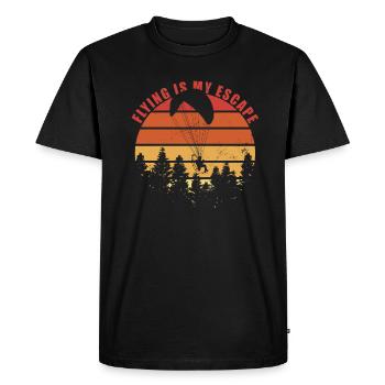 Voler est mon paramoteur d’évasion - T-shirt Premium bio Homme - noir - Devant - Nico (187cm)