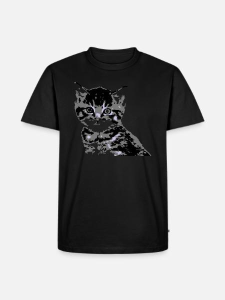 Katze Cat Katzengesicht - Männer Premium Bio T-Shirt - Schwarz